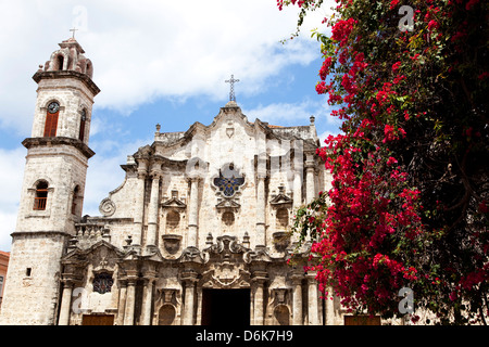 Cuban city of Havana, La Habana, Cuba, South America, Latin America. The baroque Cathedral in Habana Vieja Stock Photo