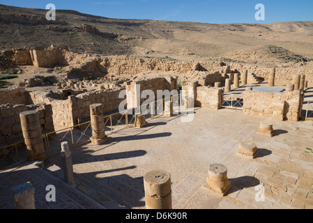 Mamshit ancient Nabatean, Roman and Byzantine city.  The Western Church. Negev Desert. Israel. Stock Photo