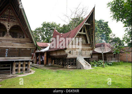 Batak Toba tribal rural village houses on Samosir Island in Lake Toba, Sumatra, Indonesia, Southeast Asia, Asia Stock Photo