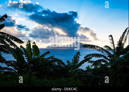 Sunset over Ofu Island, Manua Island group, American Samoa, South Pacific, Pacific Stock Photo