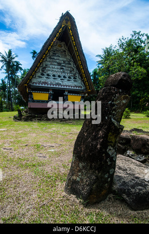 Oldest Bai of Palau, a house for the village chiefs, Island of Babeldoab, Palau, Central Pacific, Pacific Stock Photo