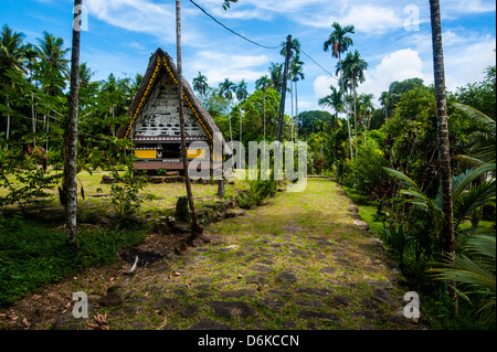 Oldest Bai of Palau, a house for the village chiefs, Island of Babeldoab, Palau, Central Pacific, Pacific Stock Photo