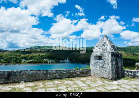 Fort Soledad looking over Umatac Bay, Guam, US Territory, Central Pacific, Pacific Stock Photo