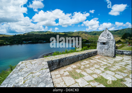 Fort Soledad looking over Umatac Bay, Guam, US Territory, Central Pacific, Pacific Stock Photo