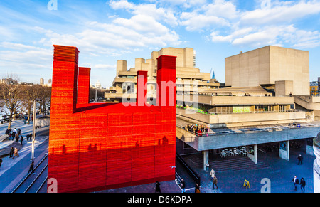 The orange wooden structure of the Shed at the National Theatre, London, England, UK Stock Photo