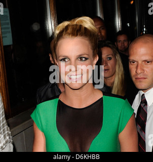 Britney Spears and her boyfriend at Sanctum Soho Hotel for her UK tour launch party London, England - 16.09.11 Stock Photo