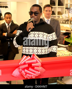 Sean Combs aka Diddy attends a ribbon cutting to celebrate the opening of the new Sean John Concept Store inside Macy's Herald Stock Photo