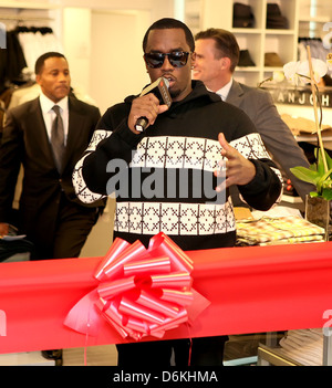 Sean Combs aka Diddy attends a ribbon cutting to celebrate the opening of the new Sean John Concept Store inside Macy's Herald Stock Photo