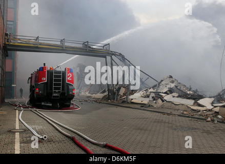 Berlin, Germany, tank fire trucks of the Berlin airport fire-Siemens in Berlin City Stock Photo