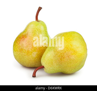 pears two on white background Stock Photo