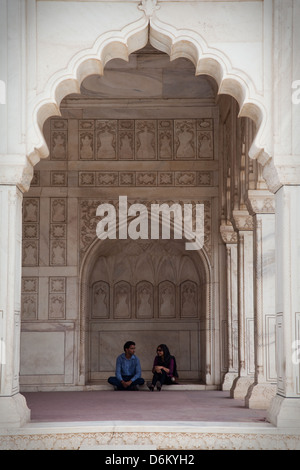 Diwan-i-Khas or Hall of Private Audience, Agra Fort, India Stock Photo
