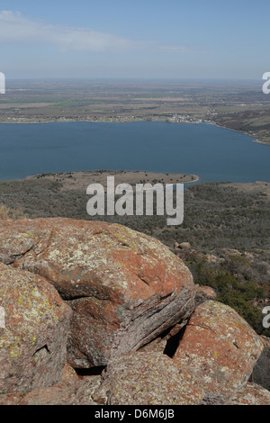 View from Mount Scott at the Wichita Mountains Wildlife Refuge ...