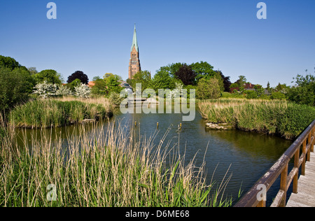 Schleswig, Germany, the waterfront in the loop on the edge of the meadows Koenig Stock Photo