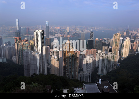 Hong Kong, China, skyline views from Victoria Peak from Stock Photo