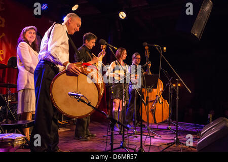 Brooklyn, US, 19 April 2013. New York band Cherven Traktor played traditional Bulgarian music at the Brooklyn Folk Festival. Stock Photo