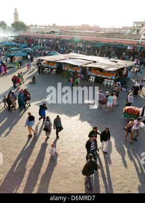 Early evening in Djemaa el Fna Square, Marrakesh , Morocco , North Africa Stock Photo