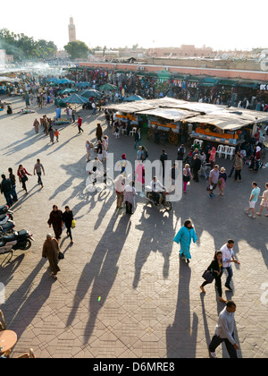 Early evening in Djemaa el Fna Square, Marrakesh , Morocco , North Africa Stock Photo