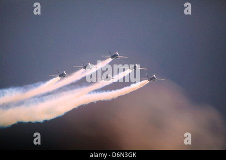 Blue Angels perform aerial maneuvers in Hawaii Stock Photo