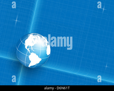 colorful abstract blueprint background with globe. Stock Photo