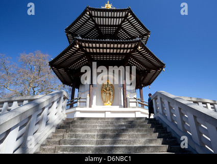 The London Peace Pagoda, Battersea Park, London Stock Photo