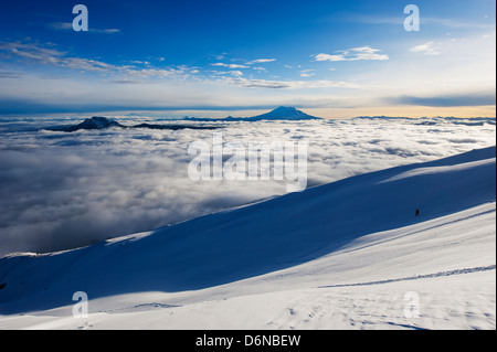 view from Volcan Cotopaxi (5897m), highest active volcano in the world, Ecuador, South America Stock Photo