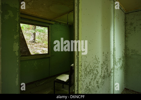 Kolberg, Germany, abandoned buildings of the former holiday home VEB NARVA Rosa Luxembourg Stock Photo