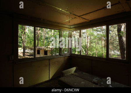 Kolberg, Germany, abandoned buildings of the former holiday home VEB NARVA Rosa Luxembourg Stock Photo