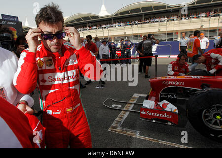 Manam, Bahrain. 20th April, 2013. Motorsports: FIA Formula One World Championship 2013, Grand Prix of Bahrain,  #3 Fernando Alonso (ESP, Scuderia Ferrari), Stock Photo