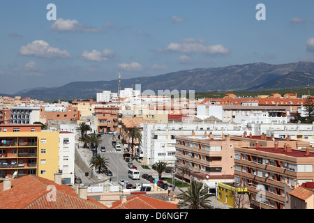 City street in Tarifa, Province of Cadiz, Andalusia Spain Stock Photo