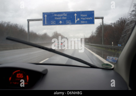 German autobahn motorway direction overhead gantry road signs in ...
