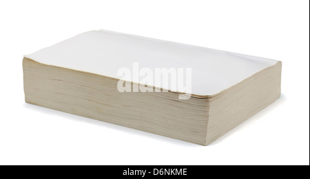 Old blank paperback book isolated on white Stock Photo