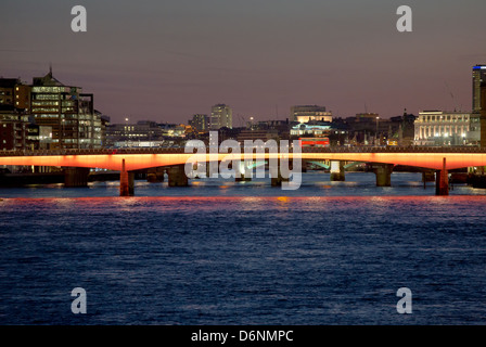 London, United Kingdom, view from Tower Bridge to the London Bridge, north side right Stock Photo
