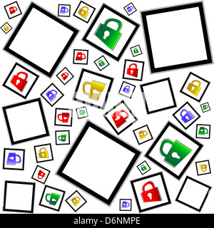 Locks seamless pattern background with black white frame Stock Photo ...