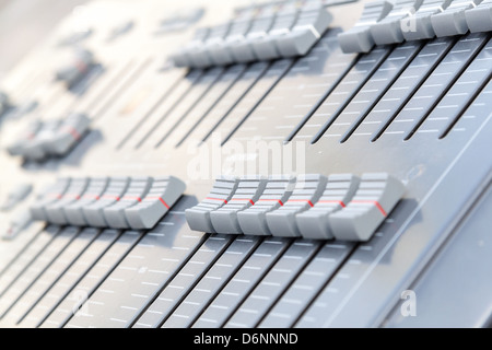 Berlin, Germany, sliders on a mixing console Stock Photo