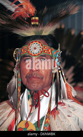 Native American Indian at pow wow Pine Ridge Indian reservation South Dakota, Lakota, Sioux, Stock Photo