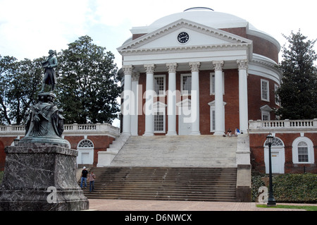 The Rotunda at University of Virginia designed by Thomas Jefferson as architectural and academic heart of community of scholars, Stock Photo