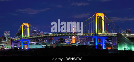 Rainbow Bridge in Tokyo, Japan Stock Photo