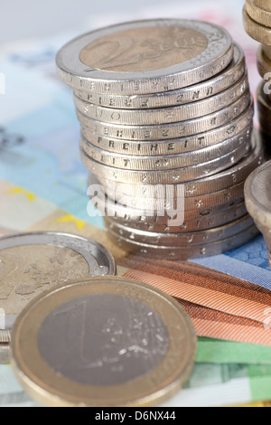 Berlin, Germany, Euro notes and Euromuenzen Stock Photo