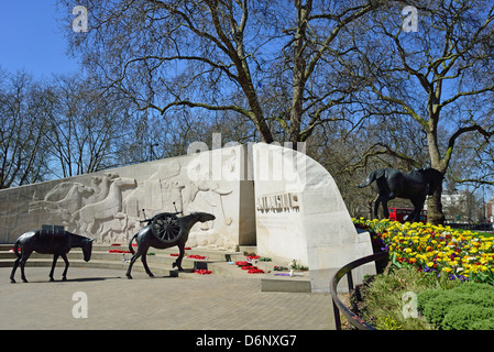 Animals in War memorial, Park Lane, Mayfair, City of Westminster, London, England, United Kingdom Stock Photo