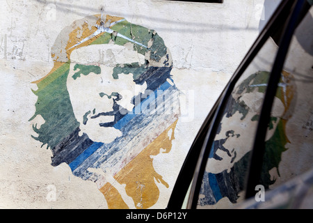 Che Guevara, famous image painted on a wall. Cuban city of Havana, La Habana, Cuba, South America, Latin America Stock Photo