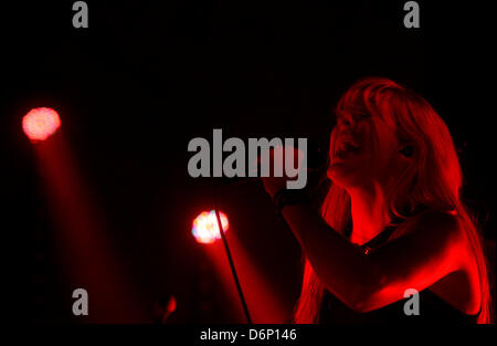 British singer Ellie Goulding performs in SaSaZu club in Prague, Czech Republic, April 21, 2013. (CTK Photo/Michal Krumphanzl) Stock Photo