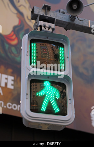 Japanese green man walk street traffic light in Asakusa, Tokyo, Japan Stock Photo