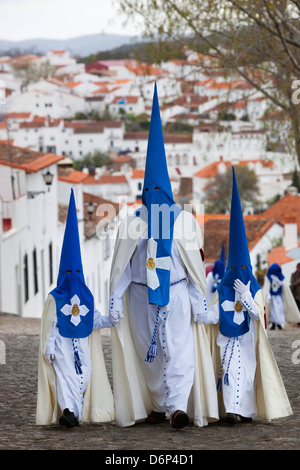 Penitents during Semana Santa (Holy Week), Aracena, Huelva, Andalucia, Spain, Europe Stock Photo