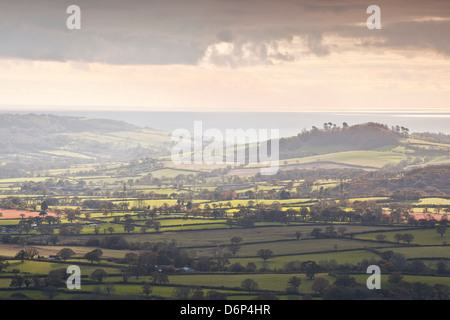 Looking across the Marshwood Vale from Pilsdon Pen, Dorset, England, United Kingdom, Europe Stock Photo
