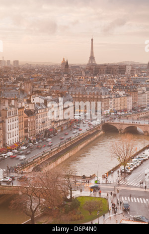 The city of Paris from Notre Dame cathedral, Paris, France, Europe Stock Photo