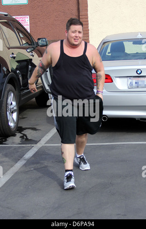 Chaz Bono 'Dancing with the Stars' celebrities outside the dance rehearsal studios Los Angeles, California - 14.10.11 Stock Photo