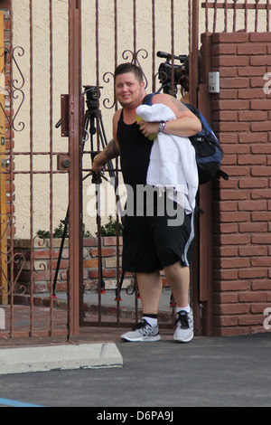 Chaz Bono 'Dancing with the Stars' celebrities outside the dance rehearsal studios Los Angeles, California - 14.10.11 Stock Photo