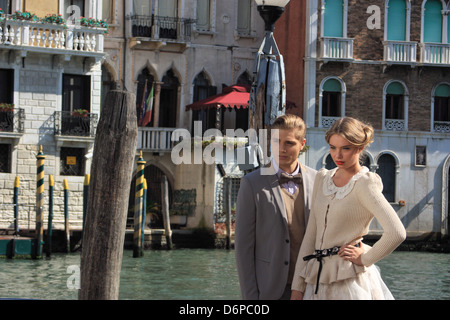 Professional fashion photo shooting in Venice Stock Photo