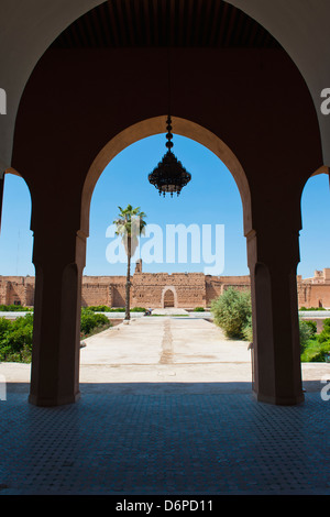 Arch at El Badi Palace, Marrakech, Morocco, North Africa, Africa Stock Photo