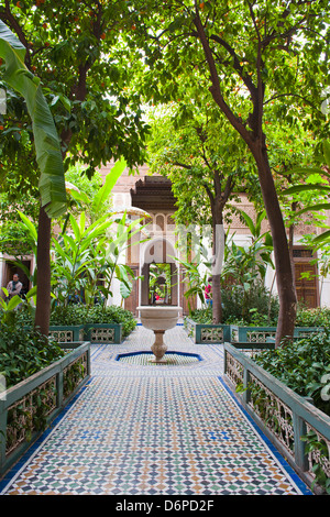El Bahia Palace courtyard, Marrakech, Morocco, North Africa, Africa Stock Photo